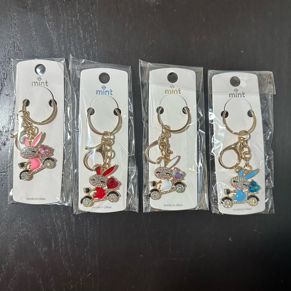 Mint Bunny Key Charms - NWT